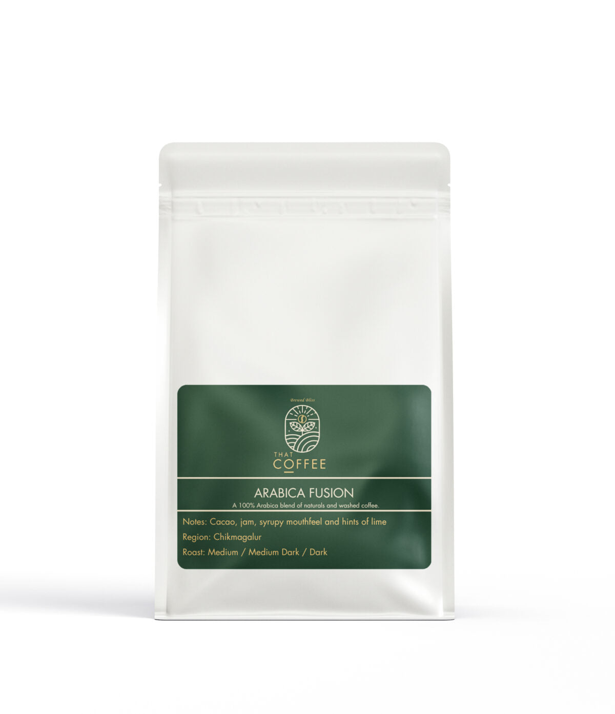 Arabica Fusion – 100% Arabica, 250g, Medium, Medium dark & Dark Roast