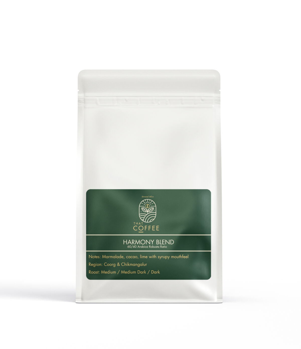 Harmony Blend – 60/40 Arabica-Robusta, 250g, Medium, Medium dark & Dark Roast