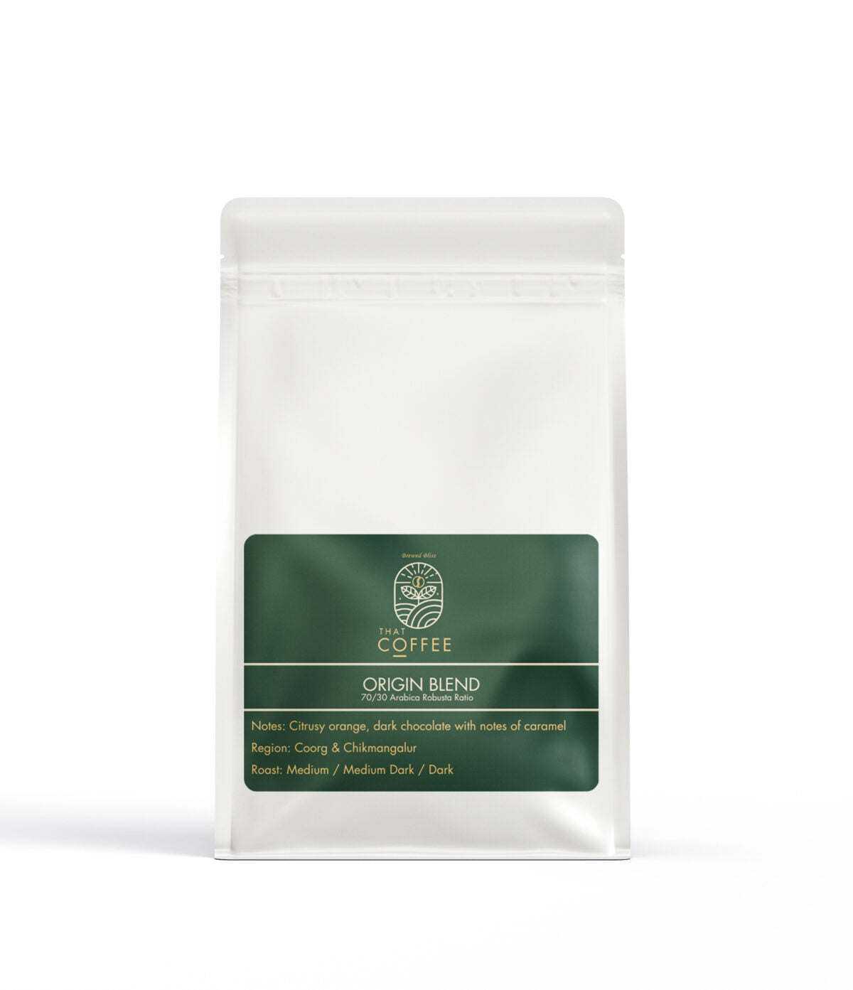 Origin Blend – 70/30 Arabica-Robusta, 250g, Medium, Medium dark & Dark Roast